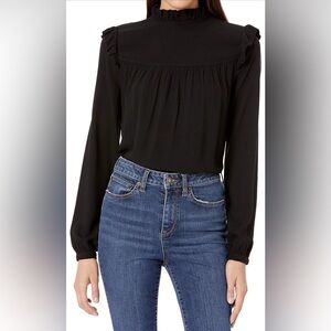 Black Fluid Twill Long Sleeve